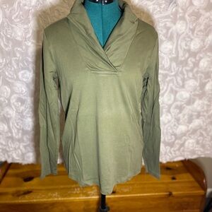 L.L. Bean Sage Green Long Sleeve Women's Top